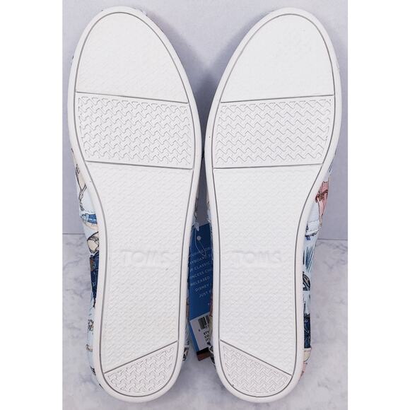 **NWT DISNEY X TOMS Classic Blue Cinderella Printed Canvas Shoes Women's US8.5** - Picture 13 of 15